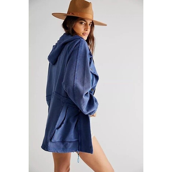 Free People We The Free Lost Coast Cardi Hoodie Top Oversized Slouchy S 283156 - Picture 3 of 10